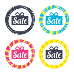 Sale gift sign icon. Special offer symbol.