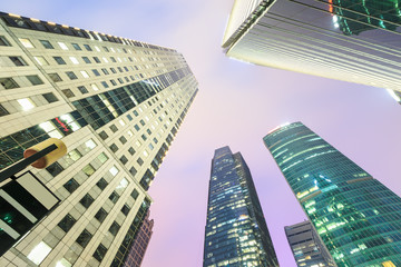 Fototapeta na wymiar Business district with modern skyscrapers in shanghai