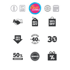 Sale discounts icon. Shopping, deal signs.