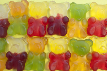 background colored candy bears