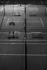 Tennis Courts in Black and White