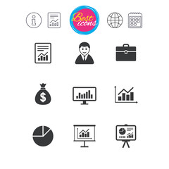 Statistics, accounting icons. Charts signs.