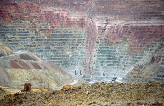 Tagebau in einer Kupfermine in New Mexico, USA