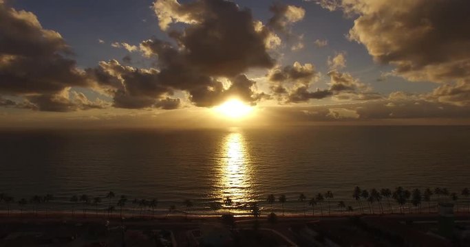 Aerial View of Beautiful Sunset
