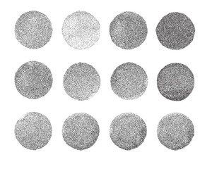 Fototapeta na wymiar Set of graphic dotted circles, round shape