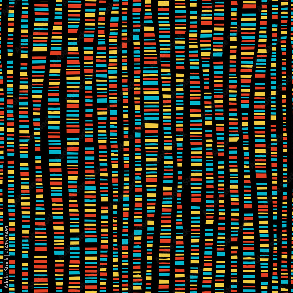 Aufkleber colorful seamless vector pattern with hand drawn vertical lines on black background. retro looks, st