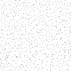 Black Chaotic Dots on White Background. Abstract Monochrome Seamless Pattern.