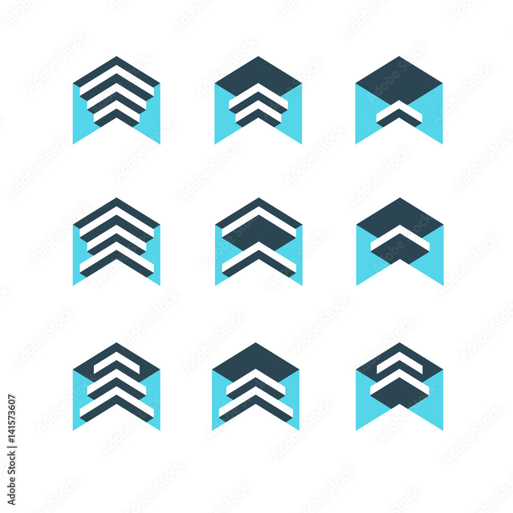 Aufkleber geometric logo design concept. abstract sign. vector elements template icon. blue color