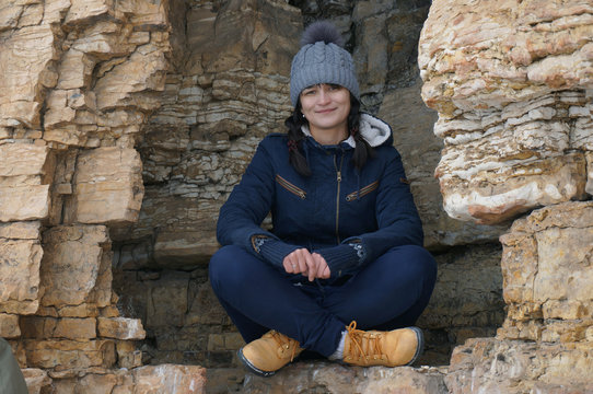 Girl in the mountains Nature of Yakutia