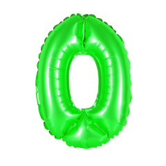 number 0 (zero) from balloons (green)