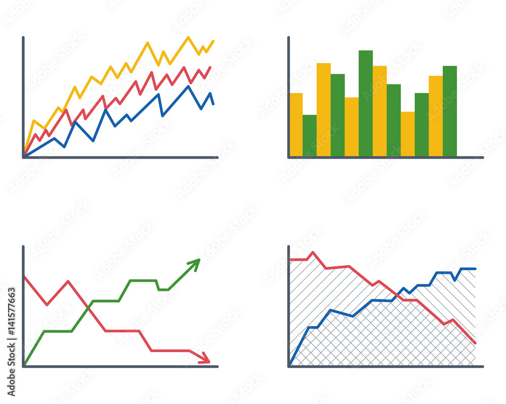 Poster business data graph analytics elements bar pie charts diagrams and flat icon infographics design iso