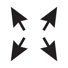 arrow sign black color isolated vector