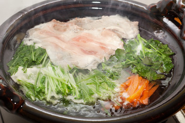 水菜と豚肉の鍋