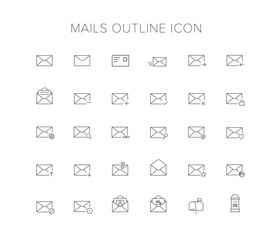 Mails Line Icon Set