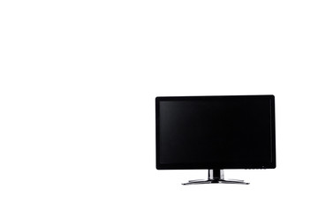 LED monitor computer display on white background  hardware  desktop technology isolated
