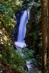 Upper waterfall in Cypress Falls park West Vancouver British Columbia Canada