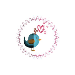 love card with cute bird