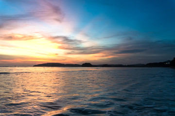 Spectacular sunset on a tropical beach 

