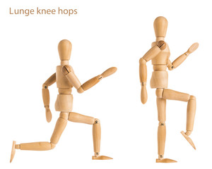 Lunge knee hops pose