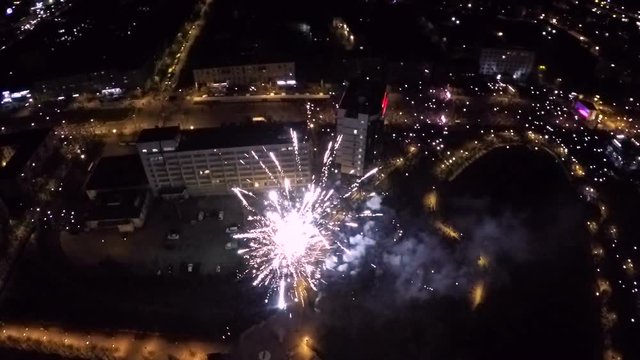 Aerial of fireworks