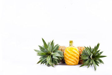 peeled ripe pineapple on white background healthy pineapple fruit food isolated
