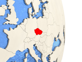 Czech republic on model of political globe