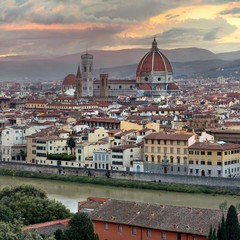 Obraz premium Florence Cathedral skyline sunset