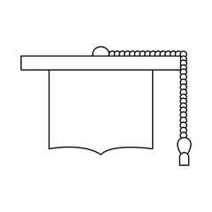 graduation cap icon over white background. vector illustration