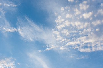 Blue sky and white clouds of the day