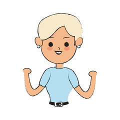 Obraz premium woman cartoon icon over white background. vector illustration