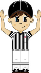 Cute Cartoon American Football Referee
