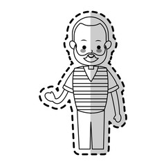 middle age man with beard cute cartoon icon image vector illustration design 