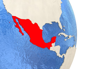 Mexico on model of political globe