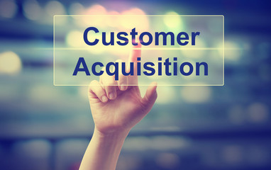 Customer Acquisition concept with hand