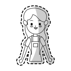 woman wearing apron cute cartoon icon image vector illustration design 
