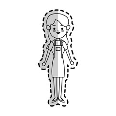 woman wearing apron cute cartoon icon image vector illustration design 