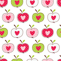 Seamless pattern with abstract  apples