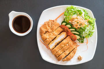 fried cutlet pork with vegetable