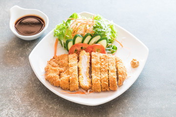 fried cutlet pork with vegetable