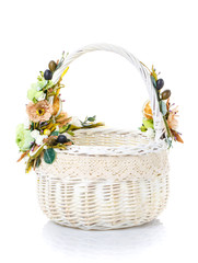 Fototapeta na wymiar Easter basket on a white background
