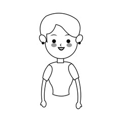 woman with short hair cute cartoon icon image vector illustration design 