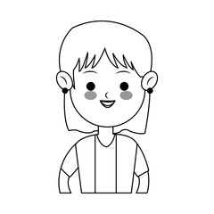 woman with fringe cute cartoon icon image vector illustration design 