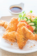 fried fish with tonkatsu sauce