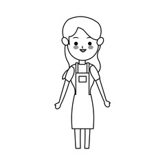 woman wearing apron cute cartoon icon image vector illustration design 