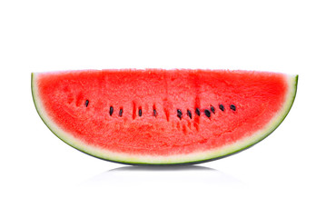 Slice of fresh watermelon isolated on white background