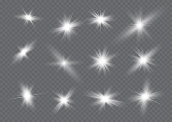 Glow light effect. Star burst with sparkles. sunlight