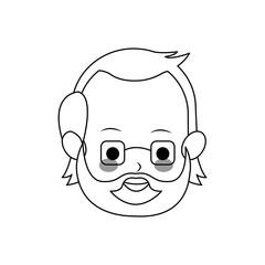 middle age man with beard cute cartoon icon image vector illustration design 