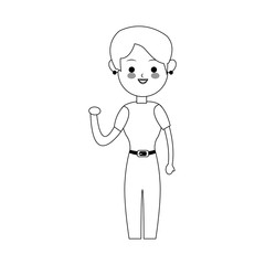 woman waving hand cute cartoon icon image vector illustration design 