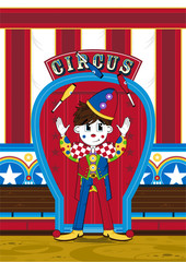 Cute Cartoon Circus Clown Juggling