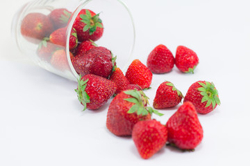 Fresh strawberries in clear glass